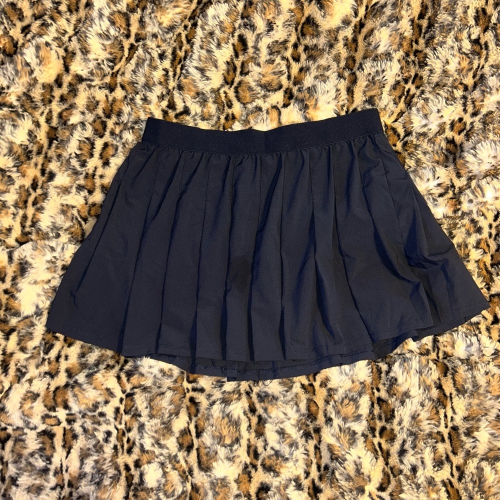 Athletic Black Pleated Skirt built-in shorts